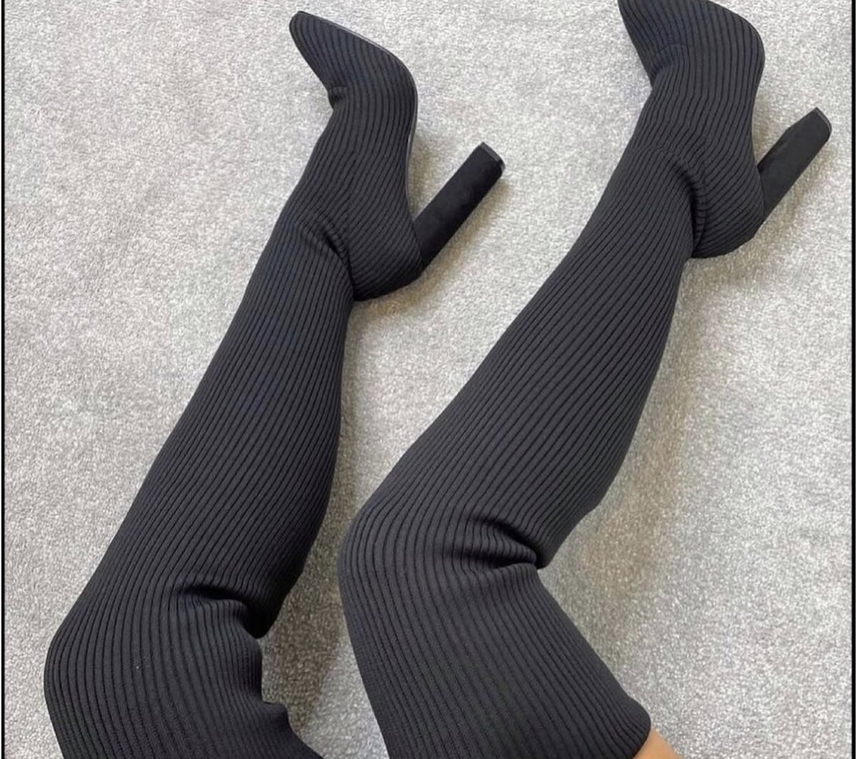 Thigh High Ribbed Boots