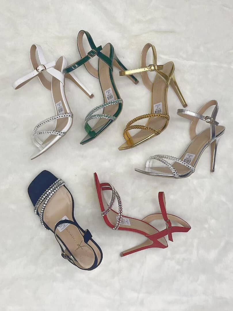 Diamante Strap Heeled Sandals