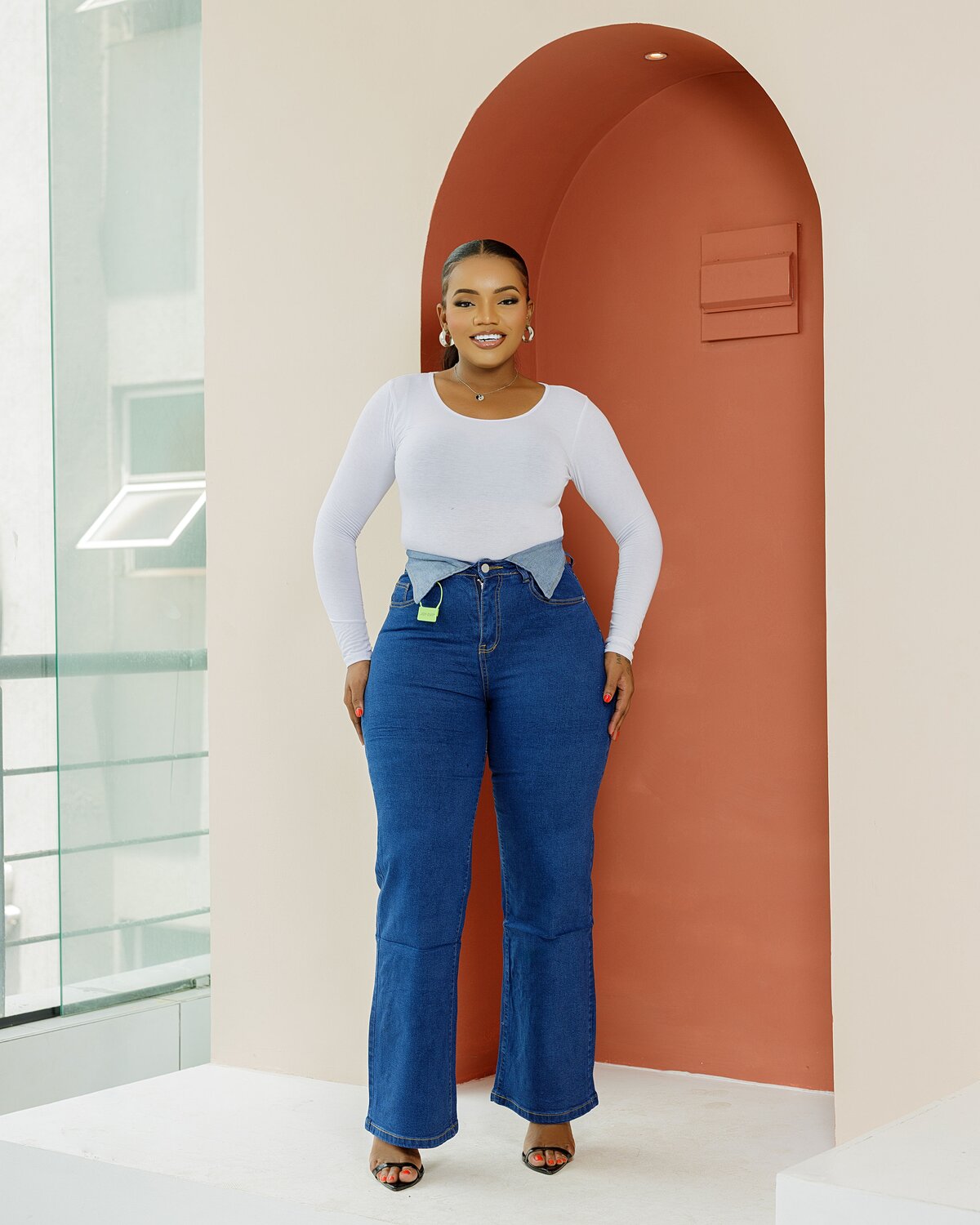 Classic Folded Waist Jeans