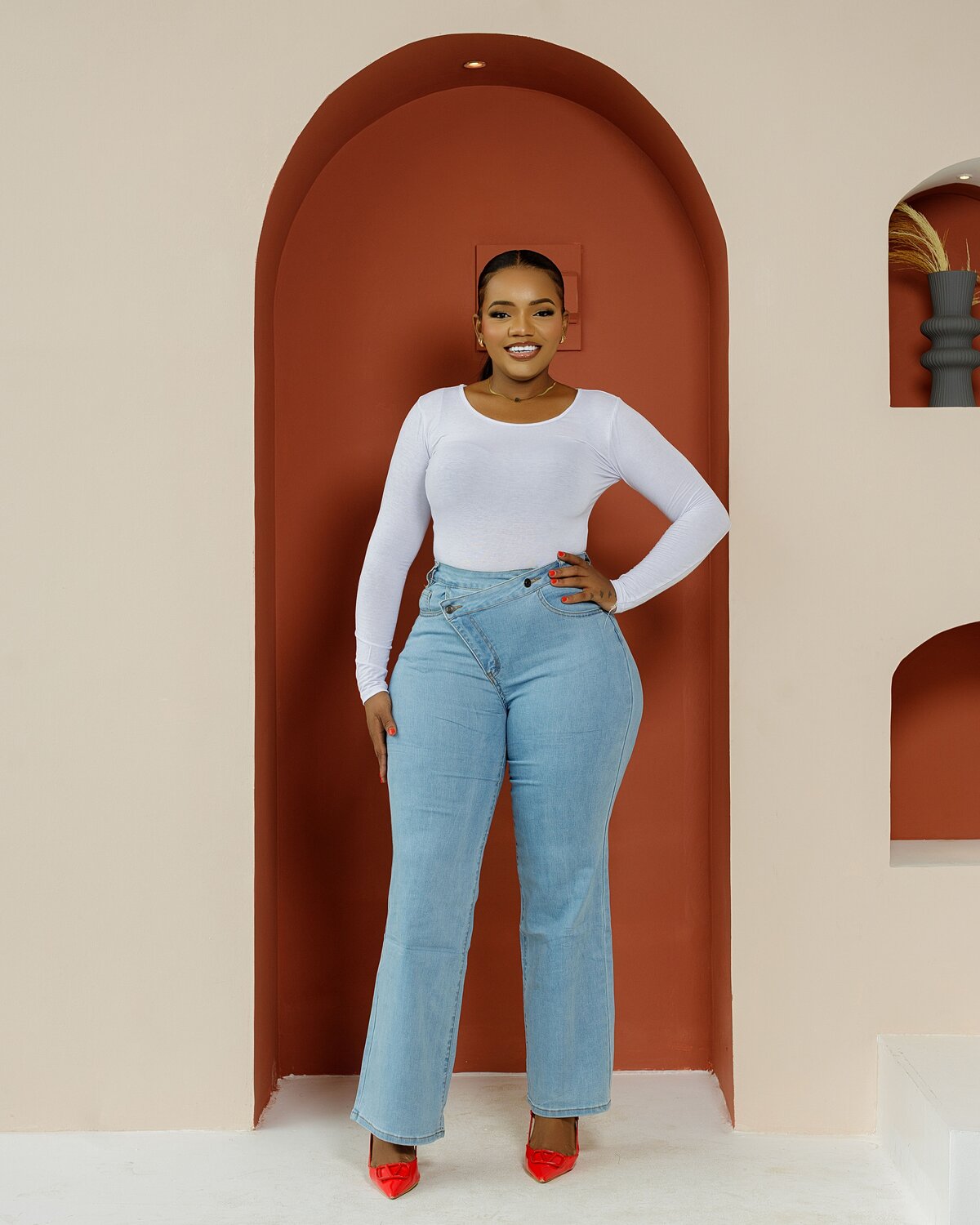 Double Button High Waist Jeans