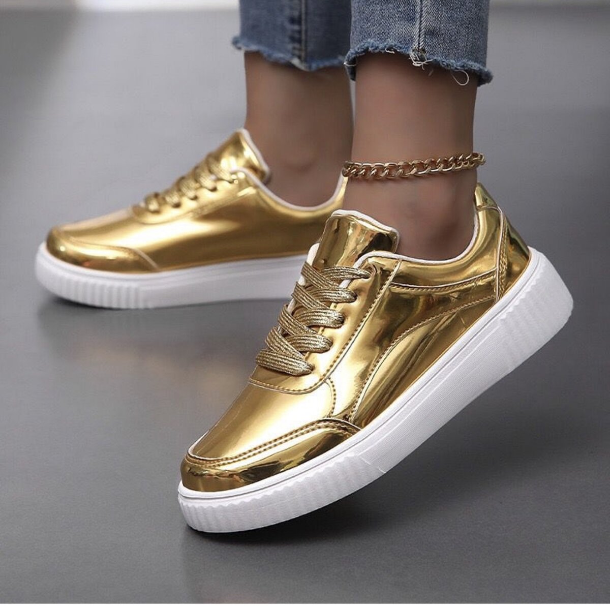 Claud Gloss Gold Sneakers